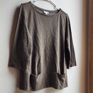 J. Jill Brown/Black Ponte Stretch Tunic Size Small